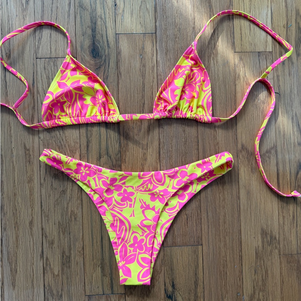 Kulani Kinis Pink and Yellow Floral Bikini